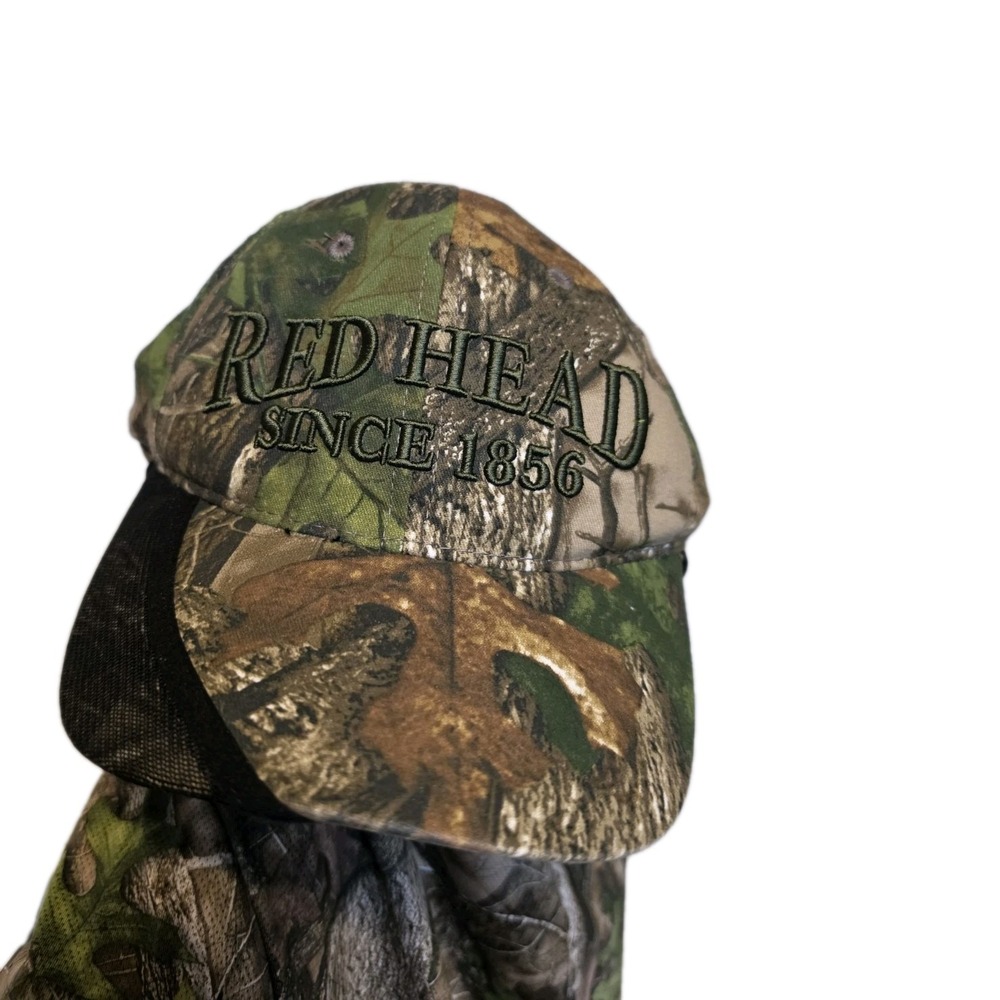 RedHead Camouflage Hat with Face Mask, Snapback Cap, hunting gear
